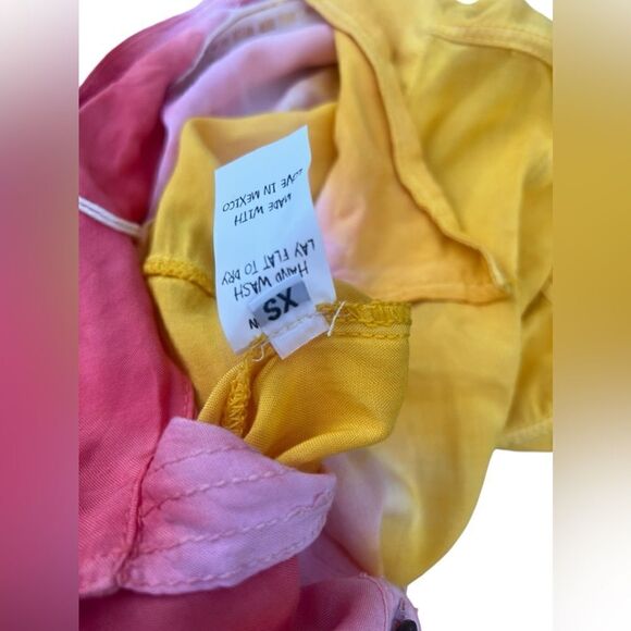 Jens Pirate Booty Tie Dye La Sept Romper Orange Yellow Belted Size XS NWT - Picture 5 of 7
